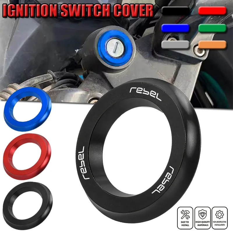 

Fit For Honda REBEL 300 500 Rebel300 Rebel500 2017 2018 2019 2020 2021 rcycle Accessory Ignition Switch Cover Ring Key Aluminum