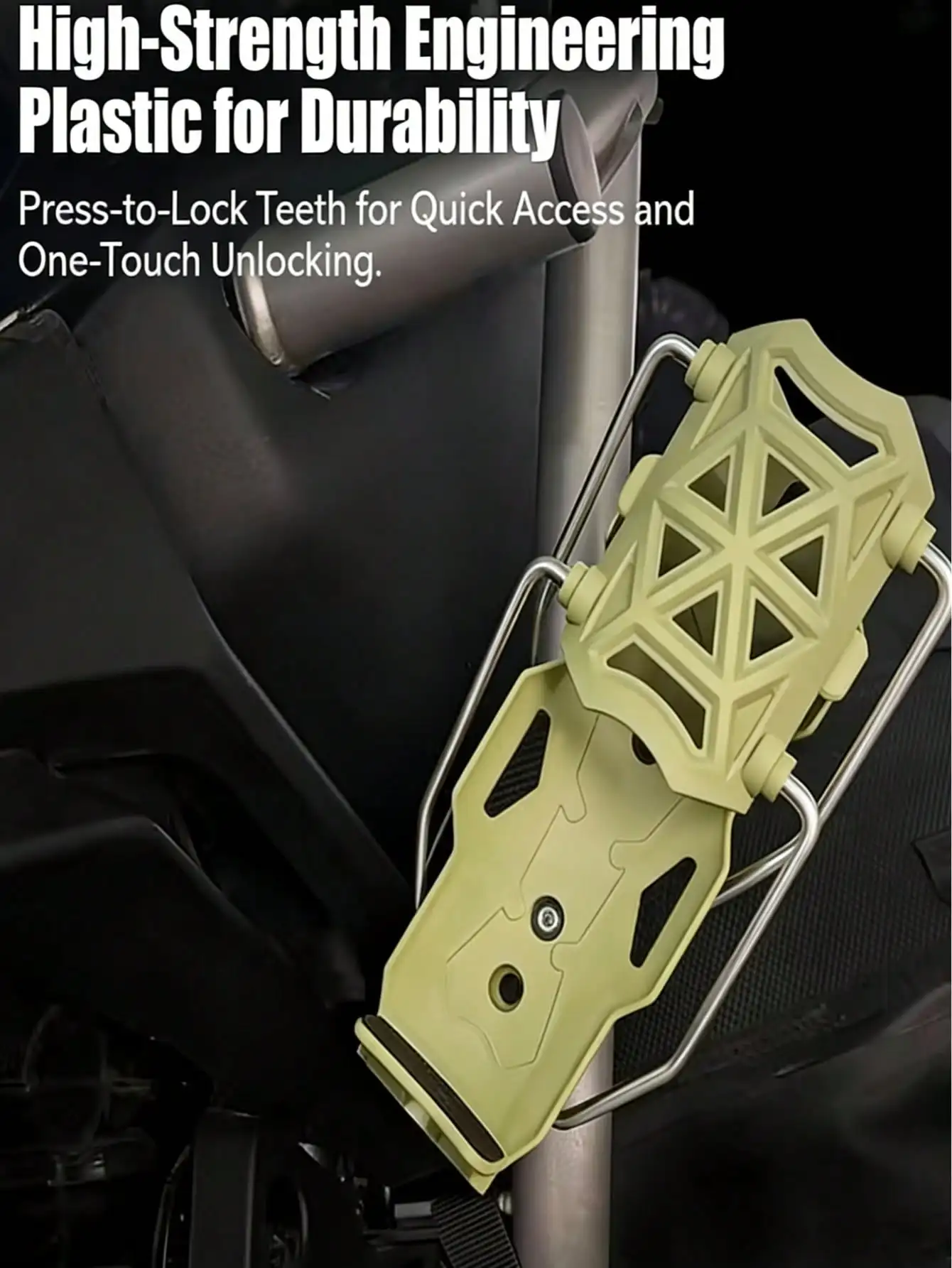 حامل أكواب عالمي للدراجات النارية - قفل ذاتي قابل للتعديل، 360 درجة °   دوران، يناسب الدراجات النارية/الدراجات الإلكترونية/الدراجات البخارية