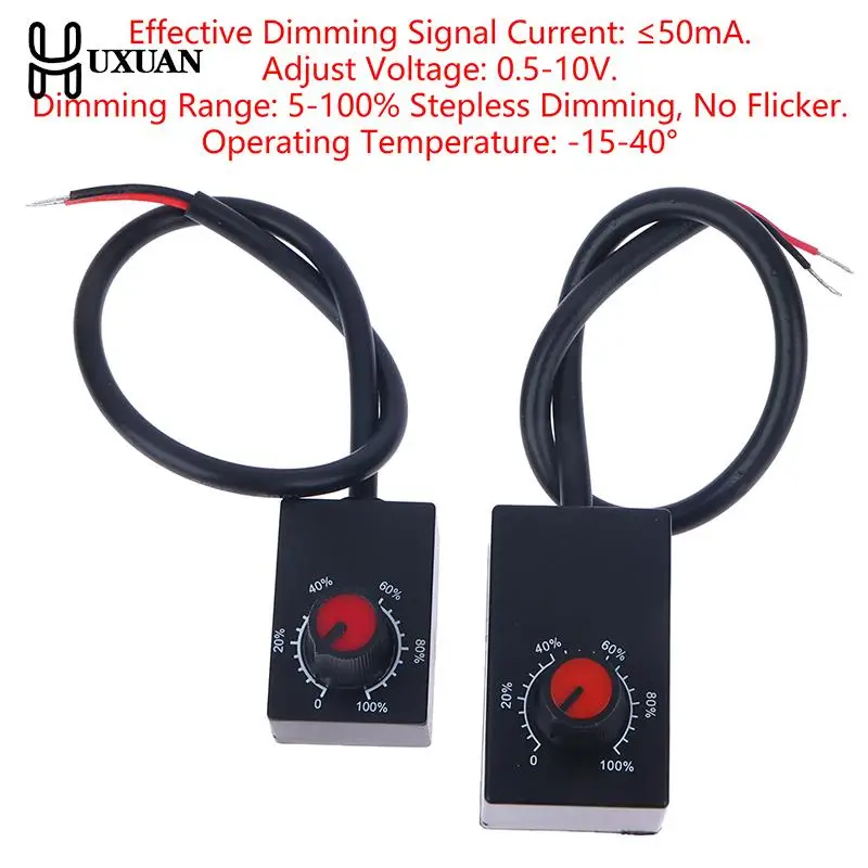 Mini DC 0-10V 1-10V Knob Dimmer 0-100% Scale Electronic Potentiometer For LED Dimmable Grow Lights Power Driver