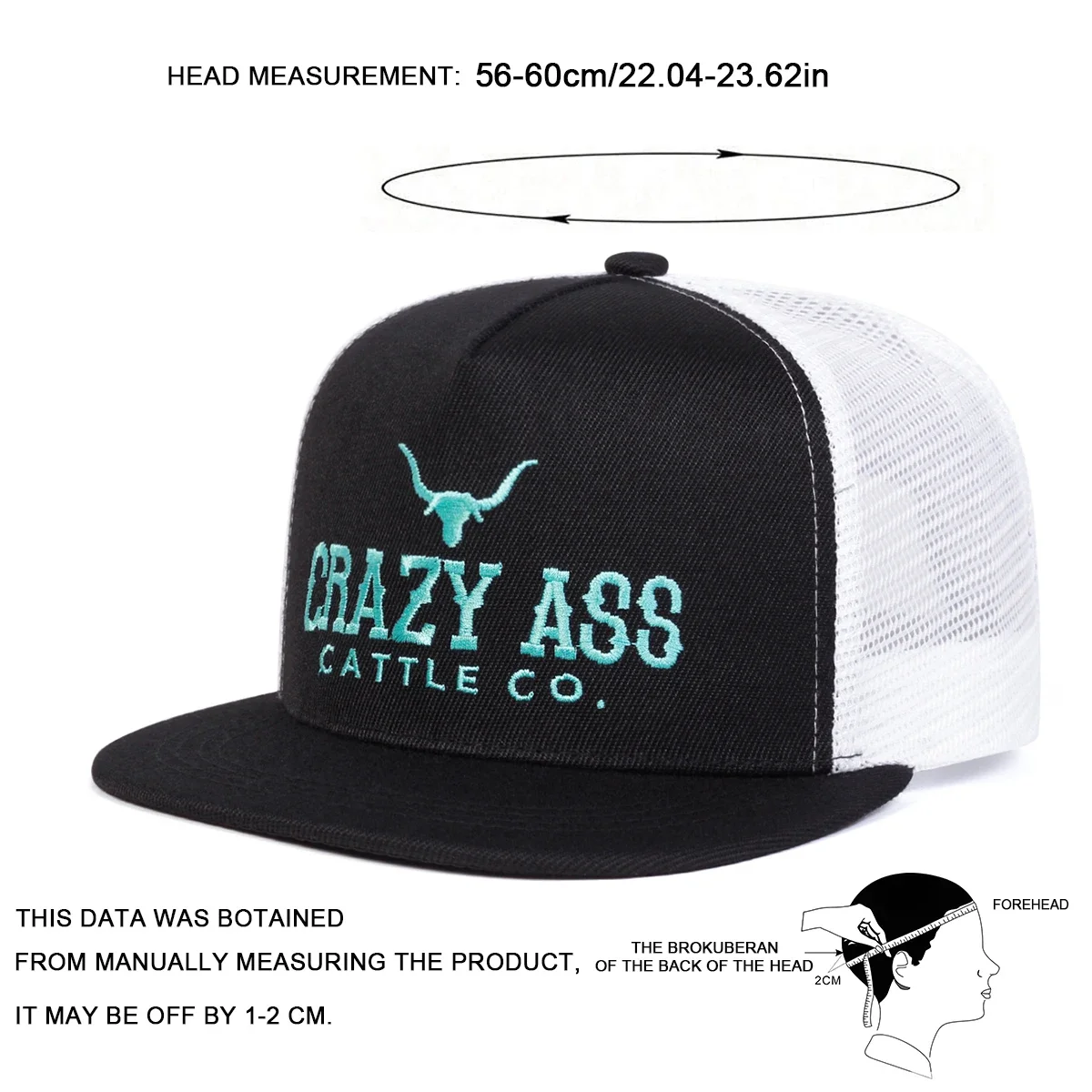 Unisex CRAZY ASS CATTLE CO Embroidery Hip-hop Net Hats Spring Summer Outdoor Adjustable Casual Baseball Caps Sunscreen Hat Cap