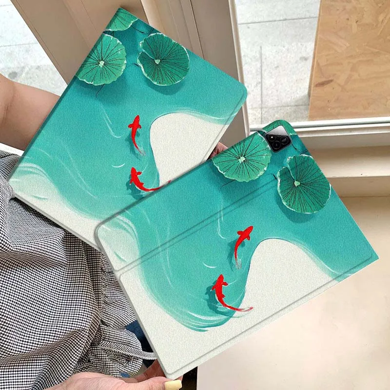 

Koi Fish Lotus Pond Gift Tablet Case For Xiaomi Redmi Mini Pad SE K 2 4 5 6 7 8 2023 2025 11 8.8 11.2 10.1 Pro