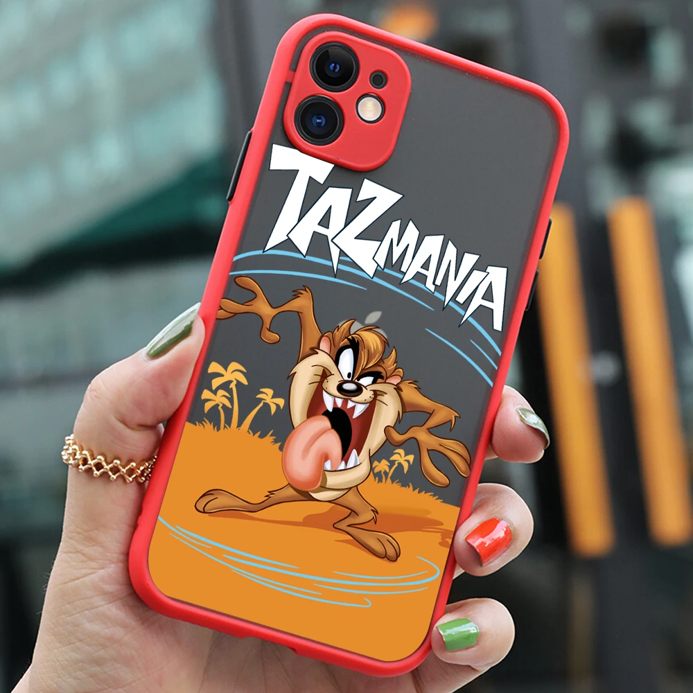 Cartoon Taz-Manias Tasmanians Phone Case For iPhone 15 14 13 12 11 Pro Max X XR XSMax 7 8 Plus Matte Transparent Back Cover