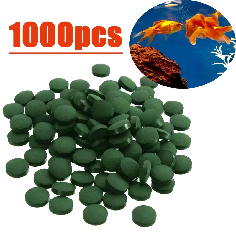 1000-100 Unidades de Hojuelas de Espirulina, Alimento para Peces, Obleas de Algas Tropicales Vegetales para Bagre, Venta Caliente