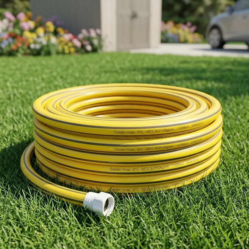 Sturdy PVC Garden Hose 10/15/20 Meter Flexible Kink-Free For UV Resistant for Lawn Garden Flower Bed Watering Needs