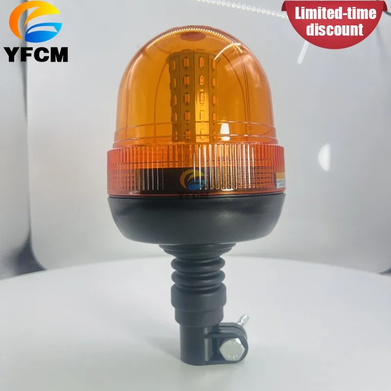 12-24V 60W LED Amber Warning Light Strobe Beacon for Agricultural Tractor Construction Machinery Truck