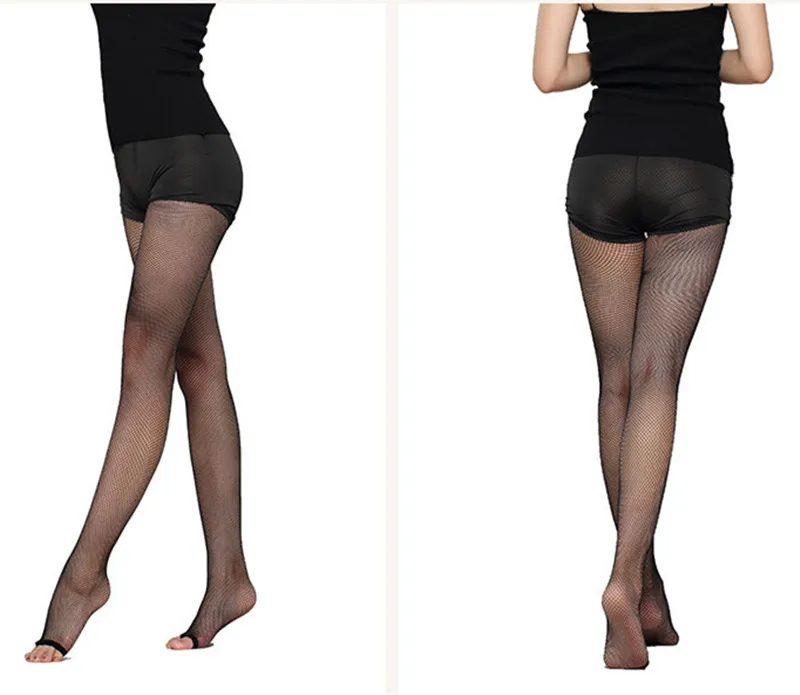 Mode Professionelle Frauen Latin Dance Strumpfhosen Sexy Fishnet Strumpfhosen Latin Dance Elastische Dünne OpenToe Net Strumpfhosen Oberschenkel Strümpfe – Detail 9
