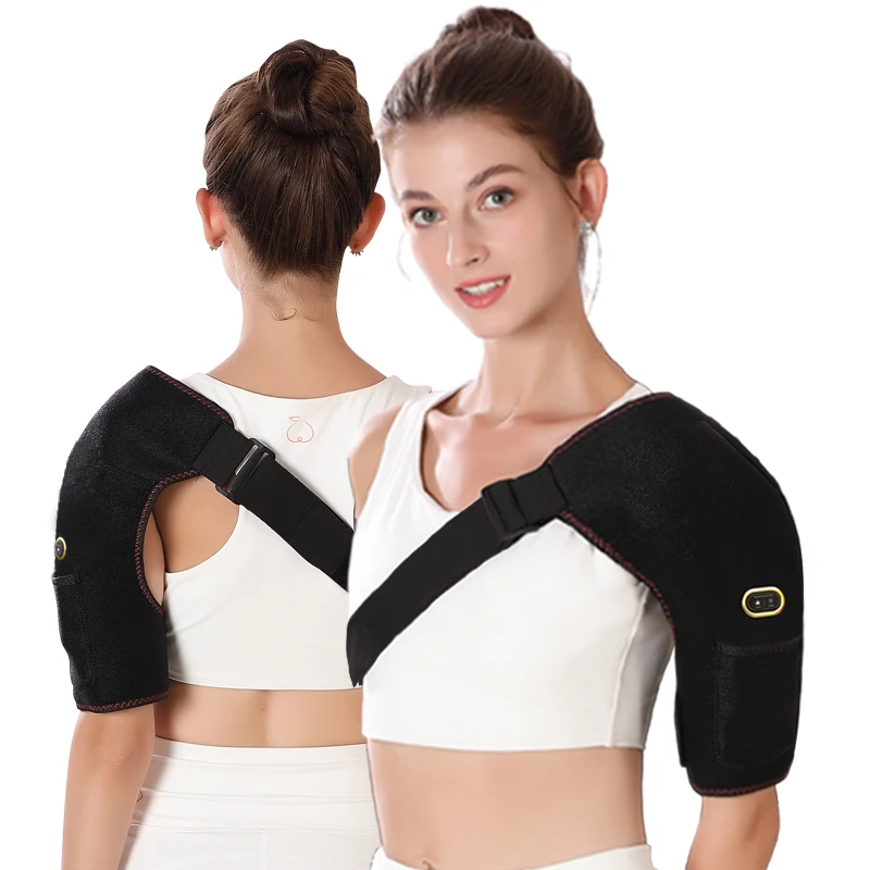دعامة لف الكتف الساخنة، وسادات تسخين كتف قابلة للتعديل مع حزام تمديد لتخفيف آلام خلع الكتف المجمد