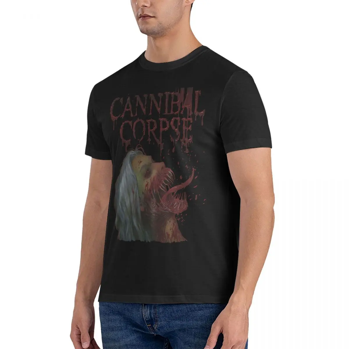 VIOLENCE UNIMAGINED BLACK T-SHIRT T Shirt for Men Cotton Funny T-Shirts Crewneck Cannibal Corpse Tees Short Sleeve Tops Unique