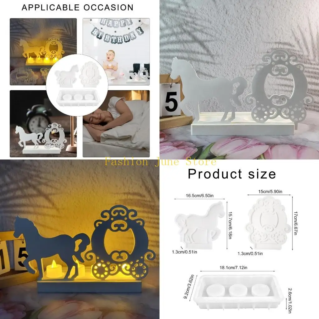 

N5KA Versatile Use Carriage Stand Molds Sturdy Silicone Holder Set of 3 Accessory Craft Supplies for Event Decoration