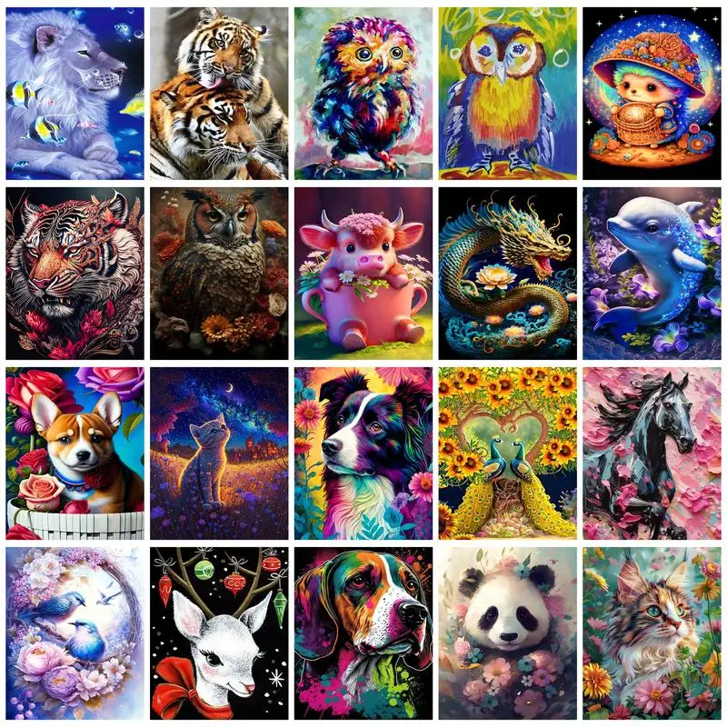 

PhotoCustom Modern Painting By Numbers For Adults Cat Flowers Room Decorative Painting Handicrafts Scenery Pictures Paint Diy Gi