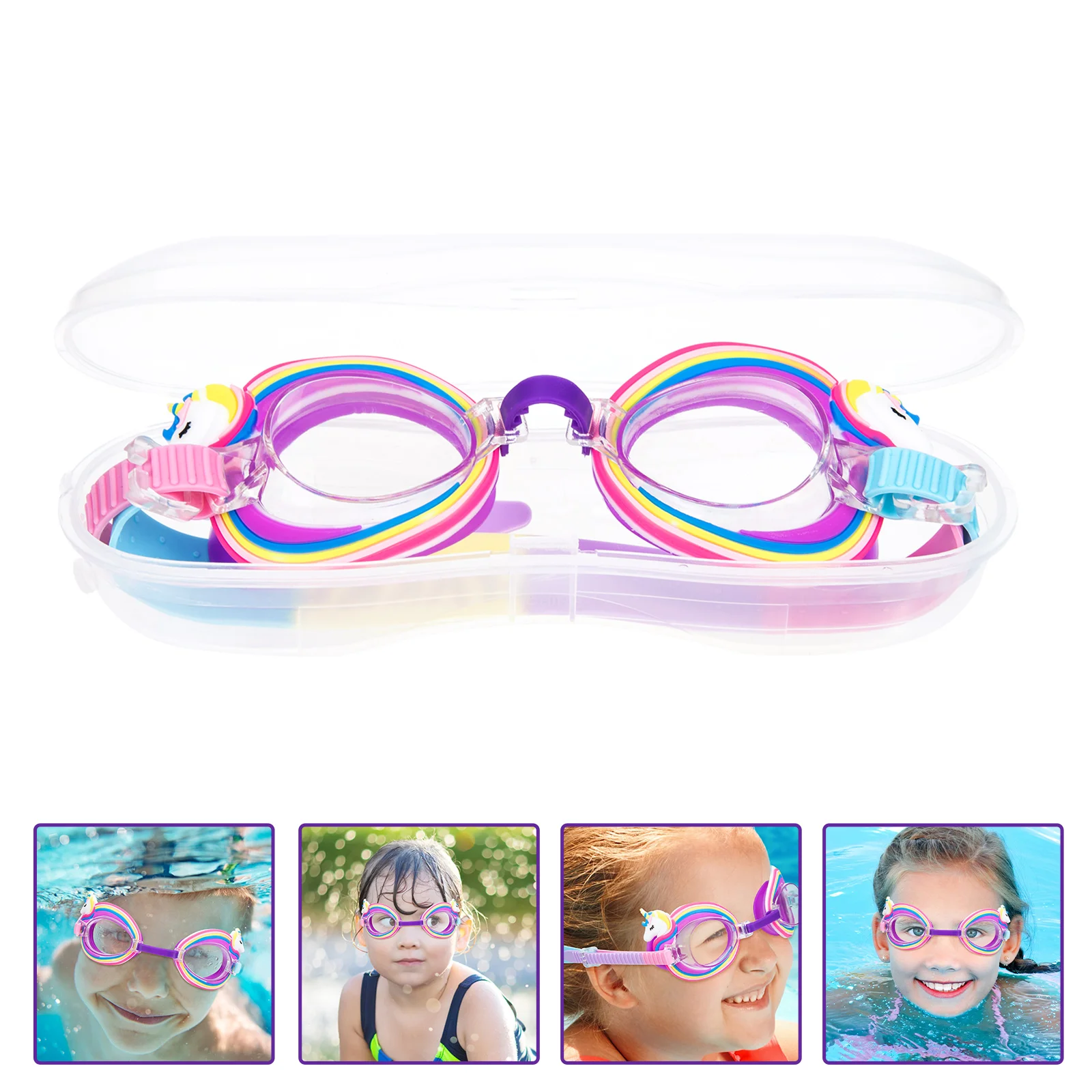 Kids Swim Goggles Children Swimming Goggle Lightweight Portable Waterproof Comfortable Anti Fog Cartoon Toddler