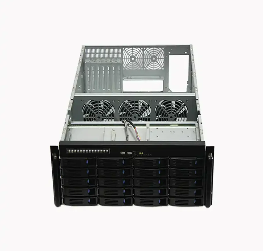 4U 20 Bay Desktop Industrial Server Chassis ATX Network Storage Serve Case Hot Swap Bay for Cell Controllers CD-ROM Plastic