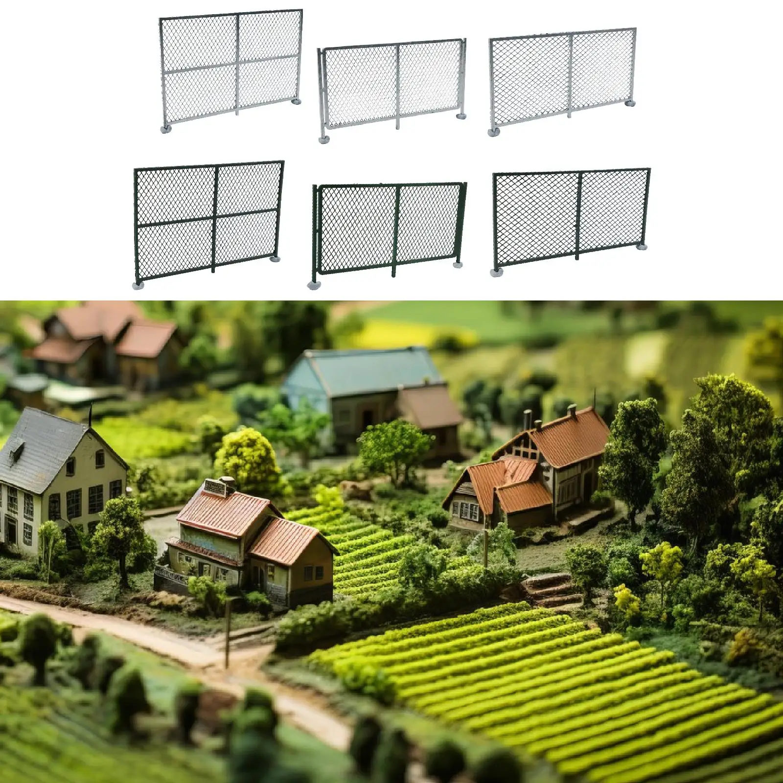 Clôture à échelle HO, disposition, robuste, créative, légère, décoration de micro paysage, accessoires de paysage, pour scène de Diorama de trains modèles, 1/87