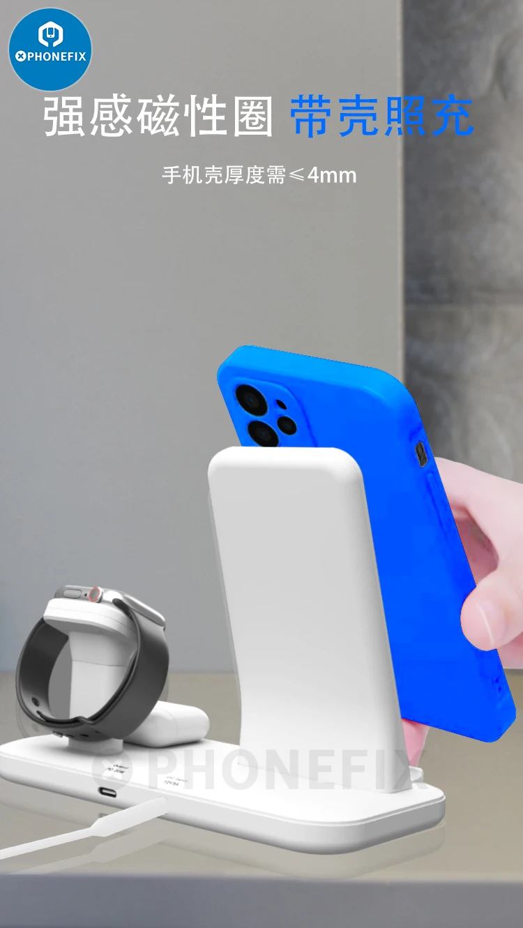3 في 1 محطة شحن لاسلكية شحن سريع قفص الاتهام حامل ل iWatch 5/4/3/2/1 AirPods ل iPhone13/12Pro/11/XS/XR/8/سامسونج