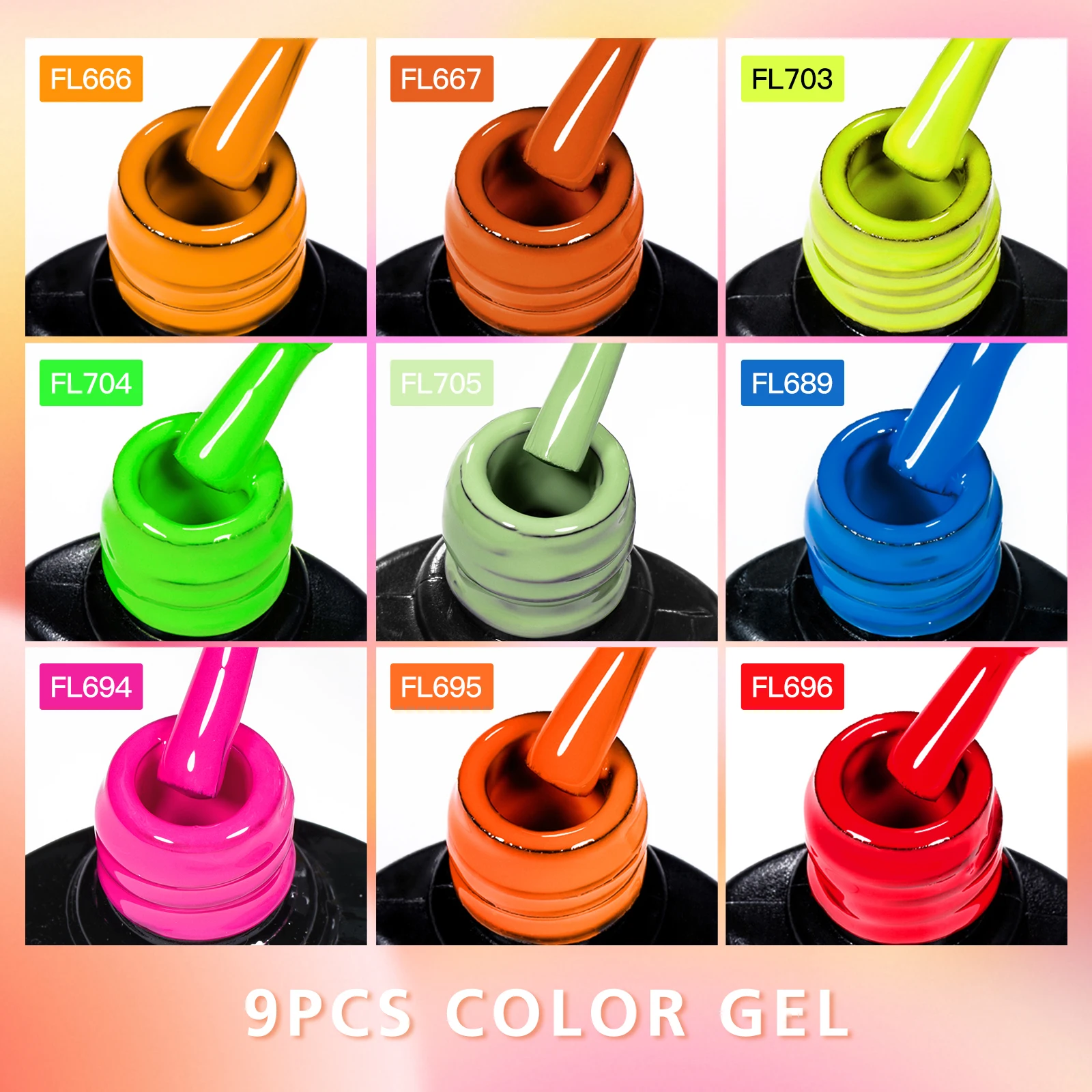 12개/세트 4개 릴리 젤 DIY 네일 폴리쉬 밝은 핑크색 반영구 소크 오프 UV LED 젤 네일 아트 디자인 매니큐어 바니쉬 키트