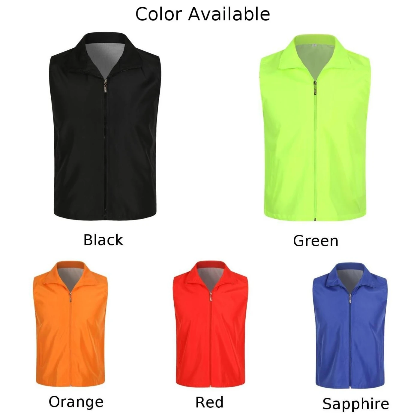 Men's and Women's Orange Outdoor Vest Jacket Sleeveless Zip Workwear Fishing Waistcoats Durable and Functional