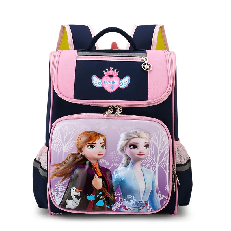 Disney Frozen New School Bags For Boys Girls Primary Student Shoulder Orthopedic Backpack Grade 1-3 Elsa Anna Spider Man Mochila