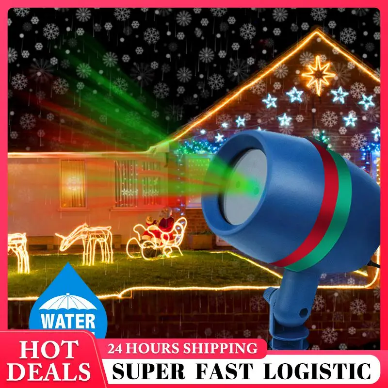 1pc Outdoor Snowflake Laser Projector Led LED Stage Light Outdoor Waterpoof Landscape Lawn Lamp Holiday Party Light