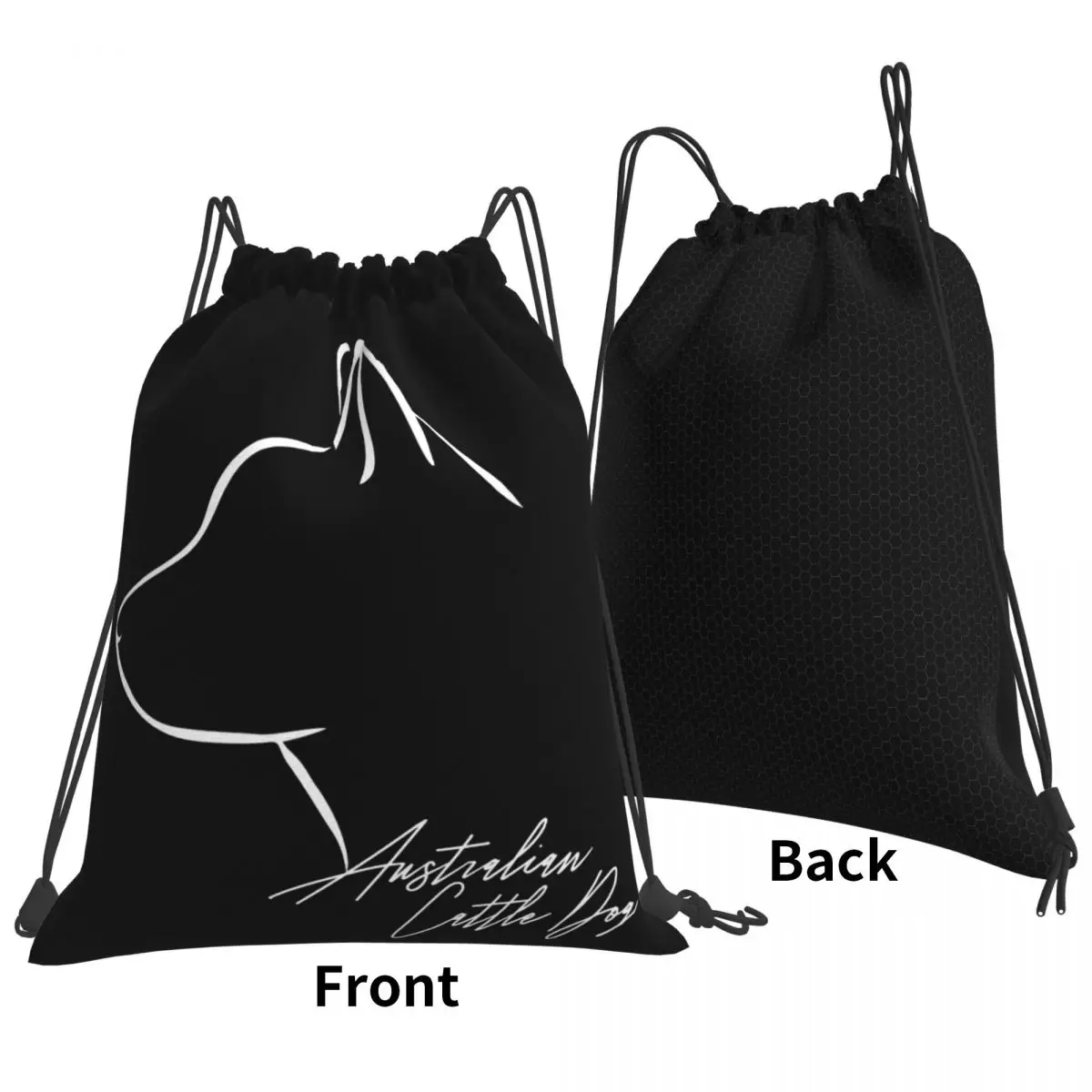 Australian Cattle Dog Dog Mom Profile Backpacks Portable Drawstring Bags Storage Bag Book Bags for Travel School