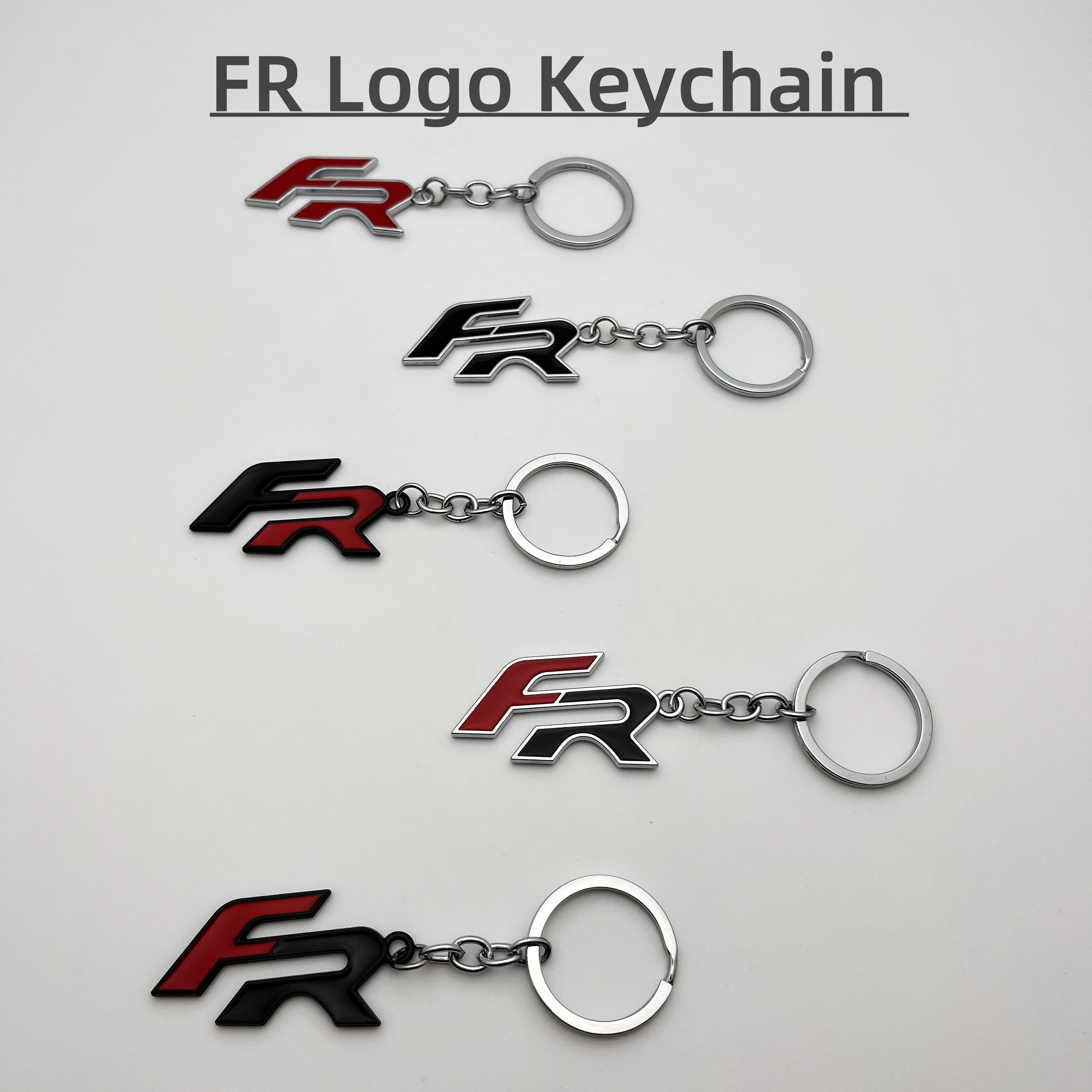 

1Pcs Metal FR Logo Car Keychain Keyring Holder FitFor Leon Ateca Arona Ibiza Altea Cupra Formula Car Key Ring FR Styling Pendant