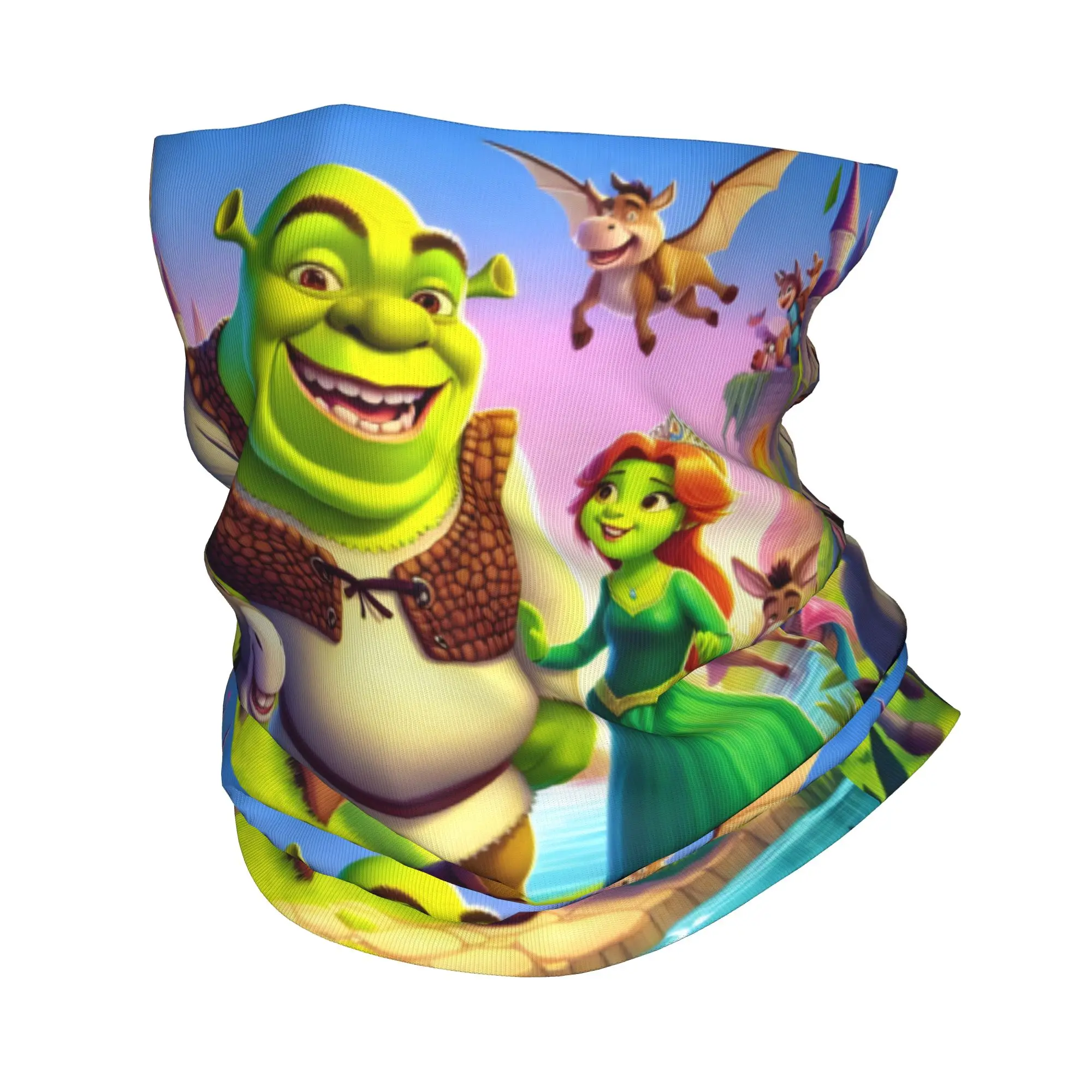 Custom S-shreks Bandana Winter Neck Warmer Women Windproof Wrap Face Scarf for Hiking Funny Cartoon Gaiter Headband