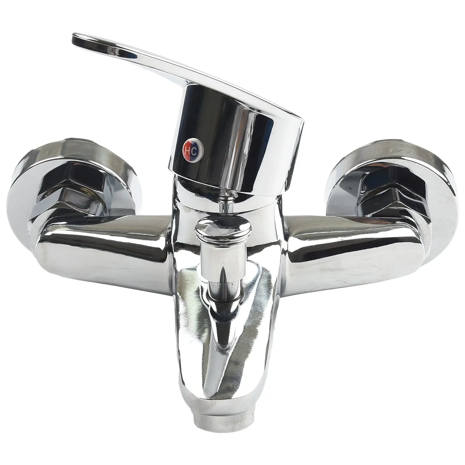 Imagem -06 - Torneiras Cromadas de Parede com Bico Duplo Mixer Tap For Bathtub Single Handle Material de Liga de Zinco Resistente à Ferrugem