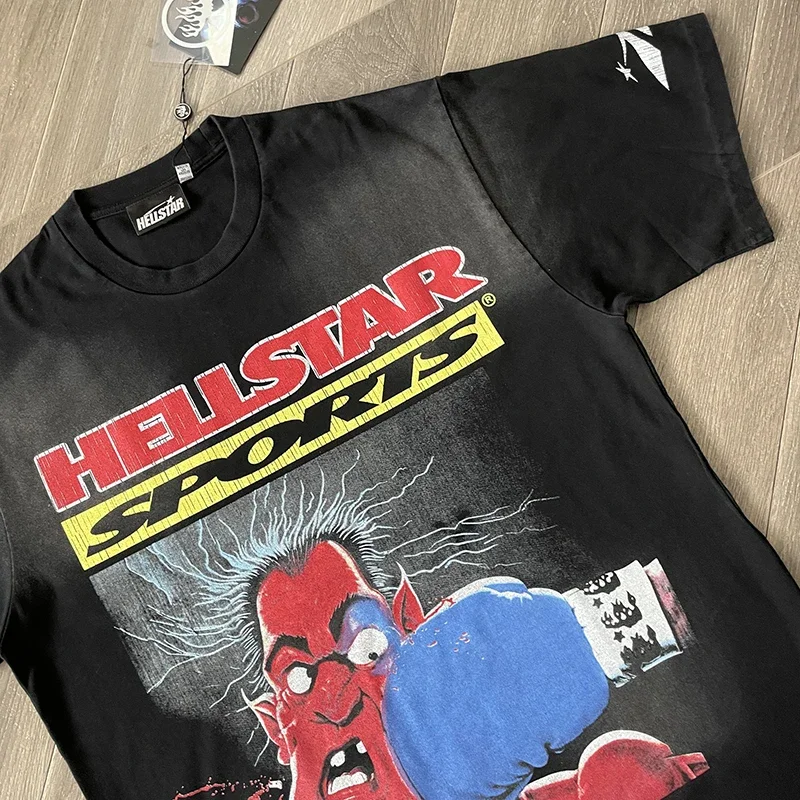 Hellstar Knock Out Tee Euro-American trend printed cotton short-sleeved T-shirt