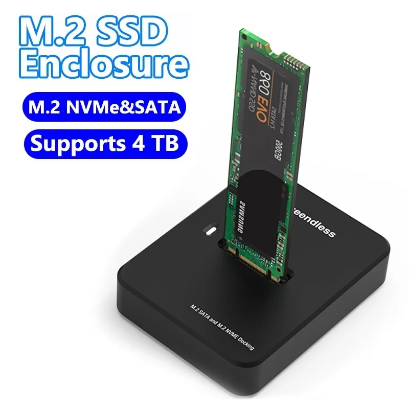 

External SSD Hard Disk M.2 SSD Enclosure 10G Reading Writing Speed SSD Case For Dual Protocol M.2 NVME SATA SSD Docking Station