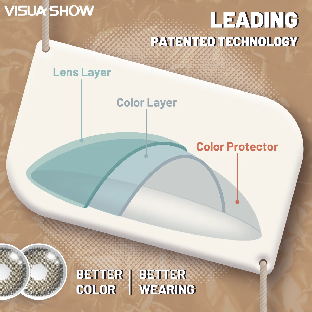 Visuashow 1 Paar Farbige Kontaktlinsen mit Starke fur Augen Make up Halbjahrlich Einweg 14.5mm Geeignet fur Taglichen Gebrauch Termine und Feste Vergrossern die Augen Perfekt fur Halloween Kostume und Cosplay – Detail 6