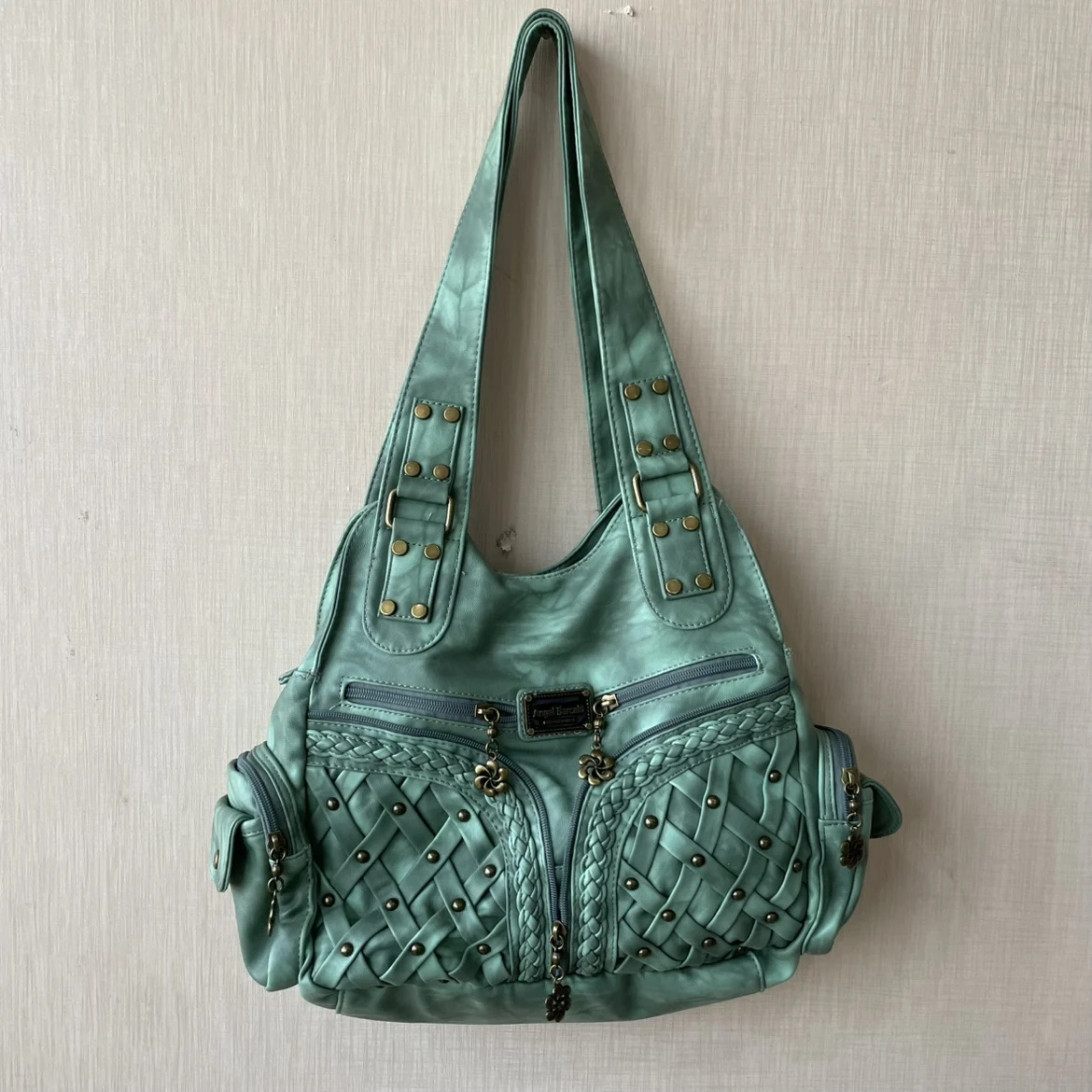 

Винтажные Y2K популярные сумки на плечо для девочек для женщин, сумка с бусинами для ногтей, субкультура, уличная дизайнерская сумка через плечо с леопардовым принтом