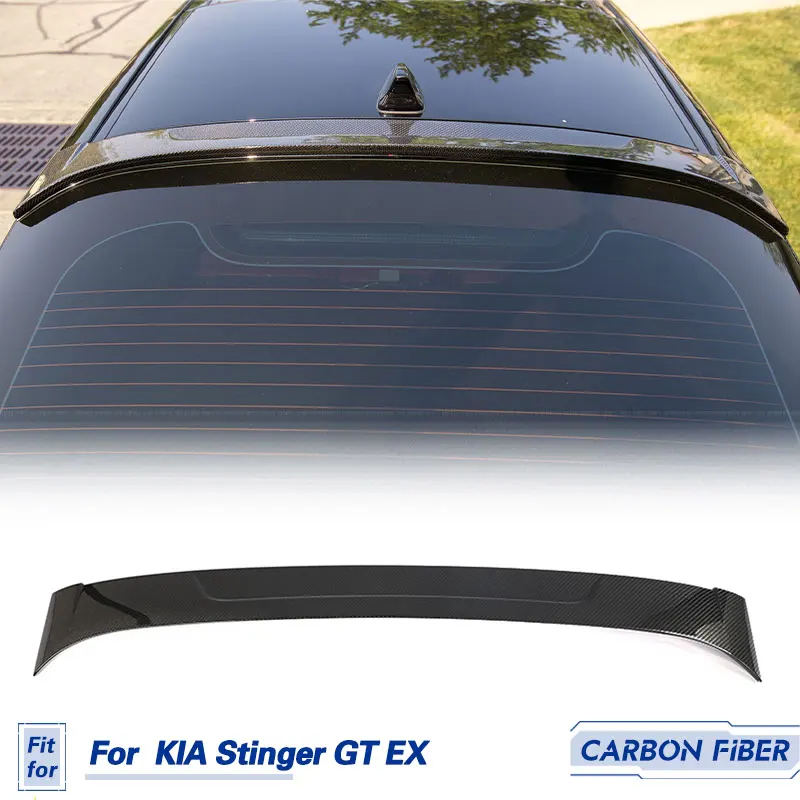 Car Rear Roof Spoiler Wings Carbon Fiber for KIA Stinger GT EX Hatchback 4-Door 2018-2023 Racing Rear Spoiler Wing Lip Body Kit