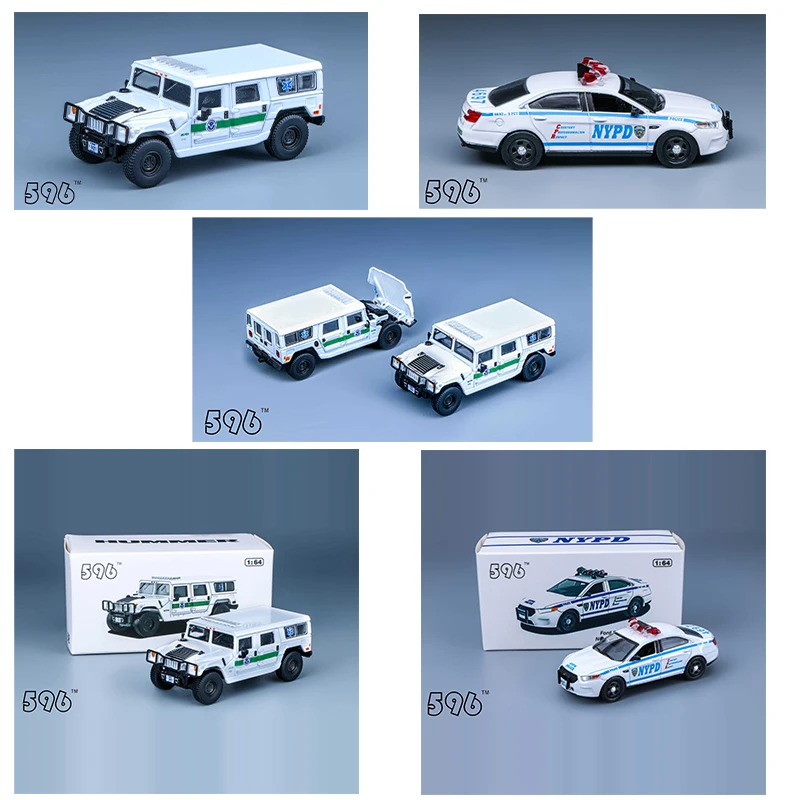 596 California Police Car 1:64CV Border Administration Simulation Alloy Car Model Tahe Decoration Collection Gift Toy Car Model