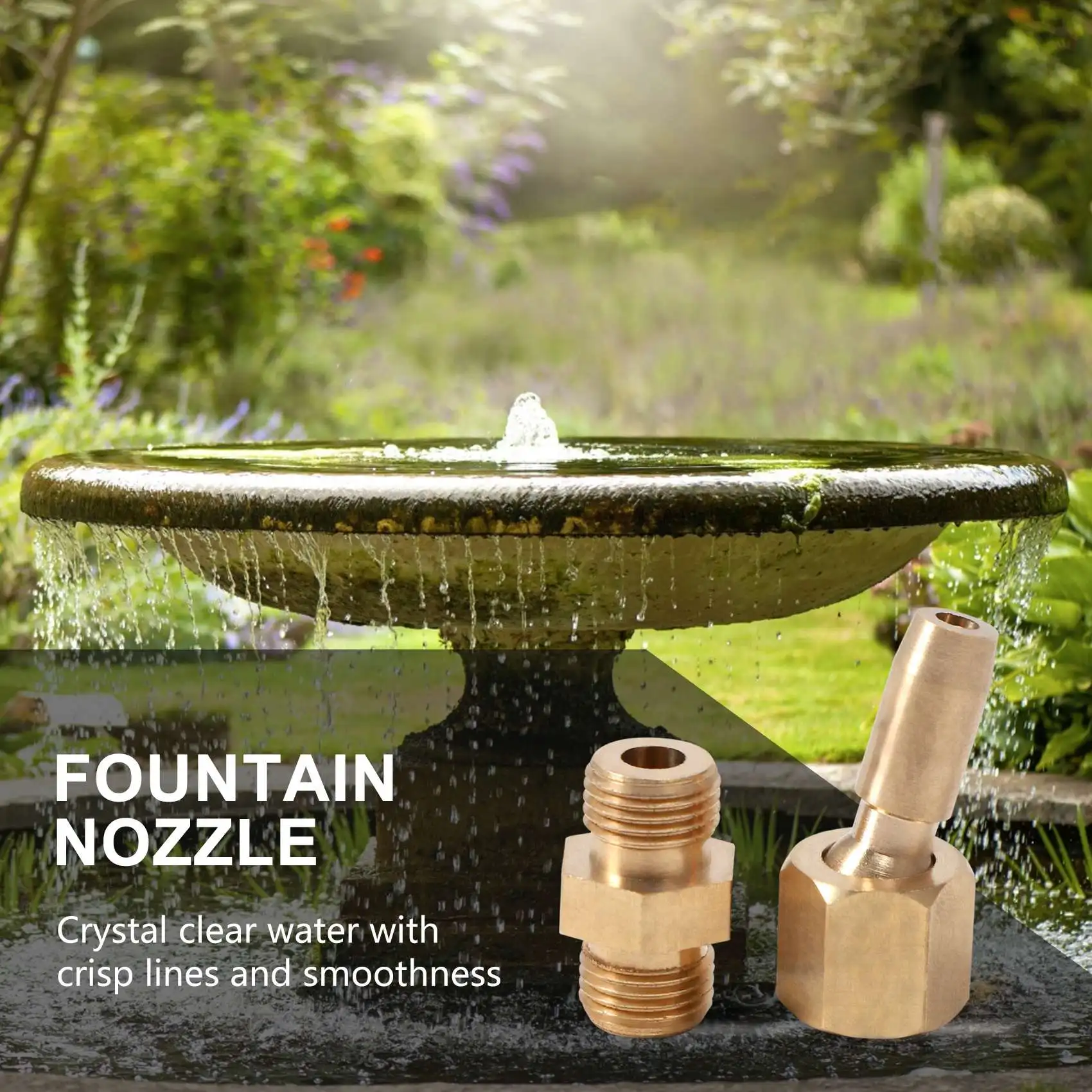 10Pcs 1/8 Inch DN6 Brass Gushing Spray Water Fountain Nozzles Universal Water Curtain Nozzle Landscape Garden Fountain Garden