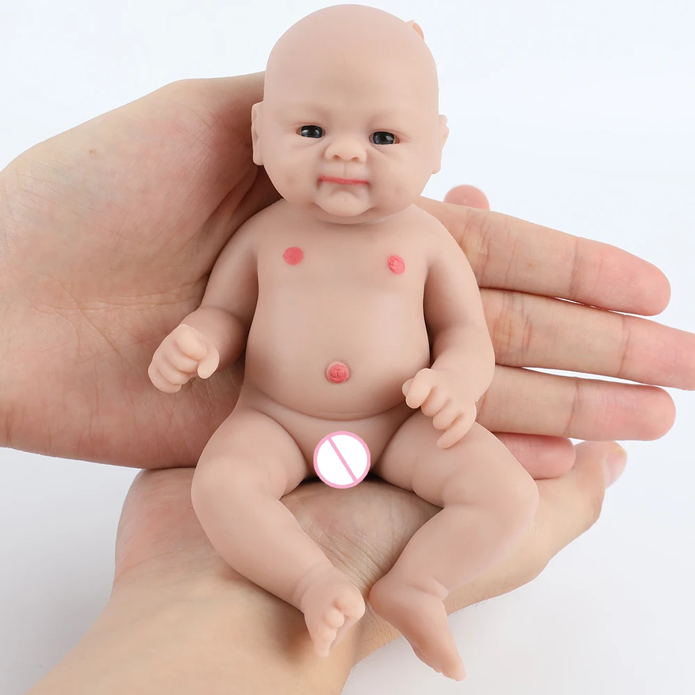 IVITA 7" Full Body Silicone Reborn Baby Doll Realistic Silicone Girl Mini Dolls DIY Newborn Toys Kit for Children Christmas Gift