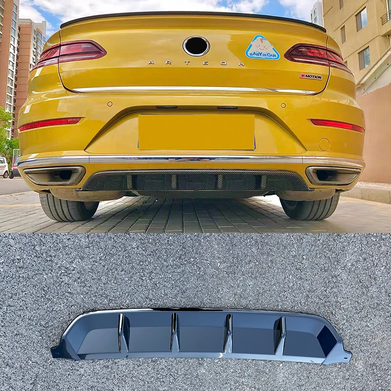 For vw Arteon Spoiler 2018 2019 2020 Rear Bumper Surround Lip Spoiler Body Kit Arteon PP Material Deflector Car Accessories