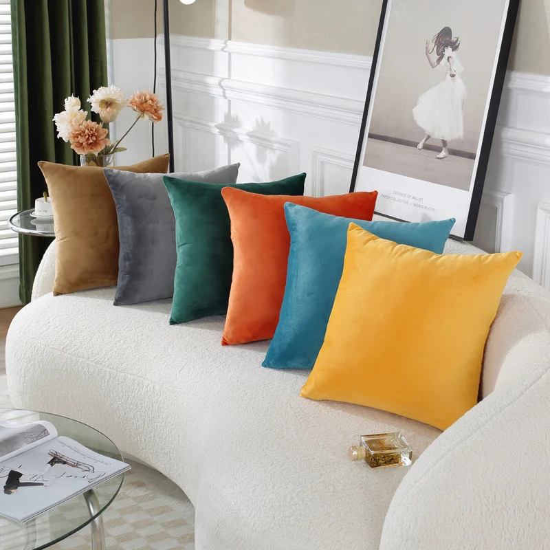 Premium Velvet Pillow Covers 45x45cm Washable Decorative Fabric Throw Pillow Covers Square Cushion Cover Pillowcase JAF093