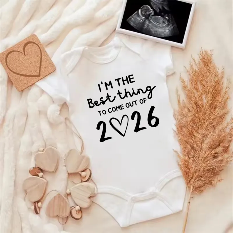 

I'm the Best Thing 2026 Newborn Baby Clothes White Cotton Summer Bodysuits for Infants Short Sleeve Boys Girls Romper