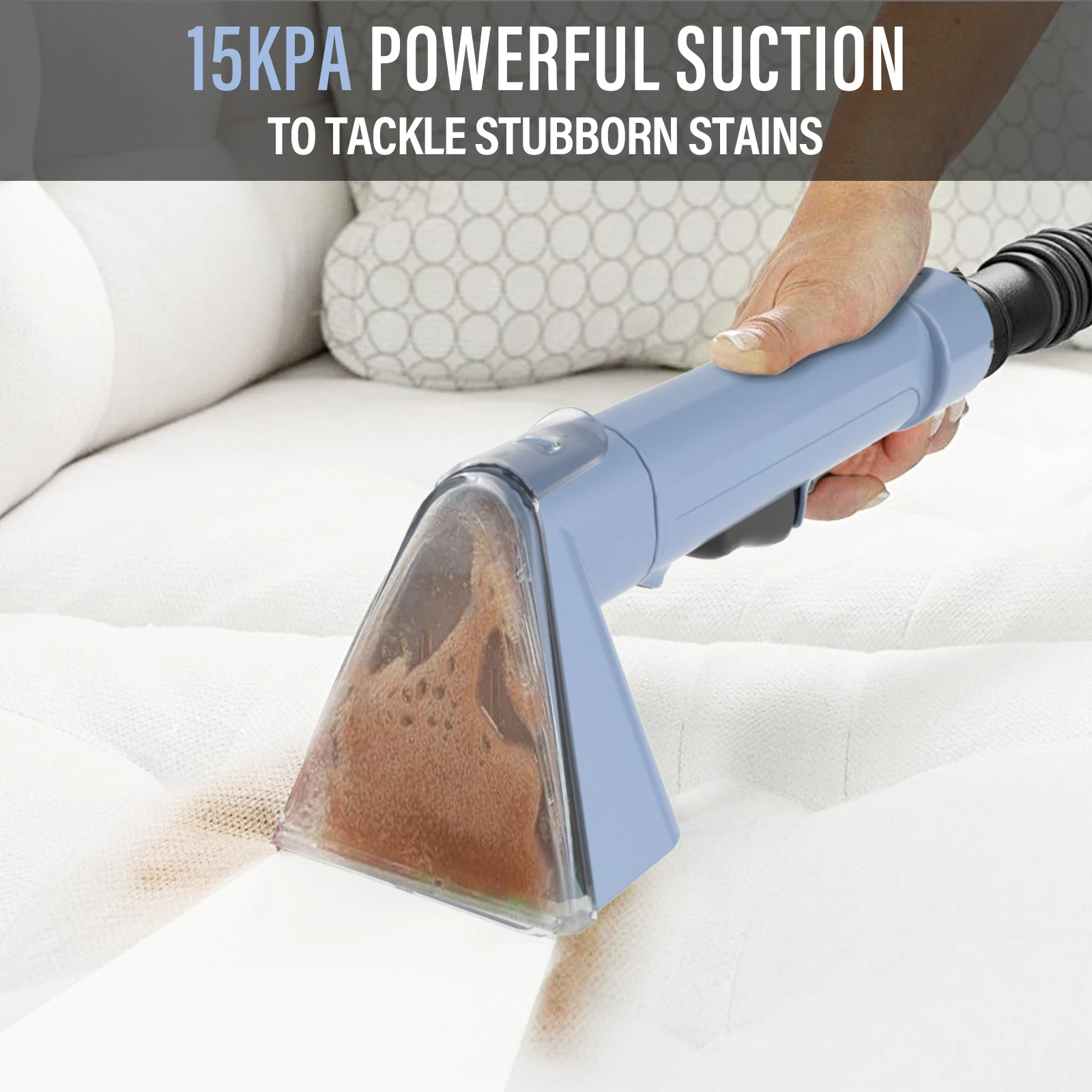 Starrybot 15KPa Portable Carpet Cleaner Machine & Upholstery Cleaner, 400W Powerful Suction With Versatile Tools, Includes 2 Wide Brushes For Pets, Area Rugs And Couches