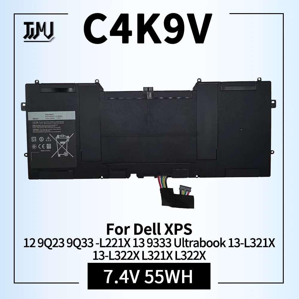 C4K9V 55Wh Laptop Battery for Dell XPS 12 9Q33 -L221X 13 9333 Ultrabook 13 XPS13 13-L321X 13-L322X L321X L322X 3H76R 489XN PKH18