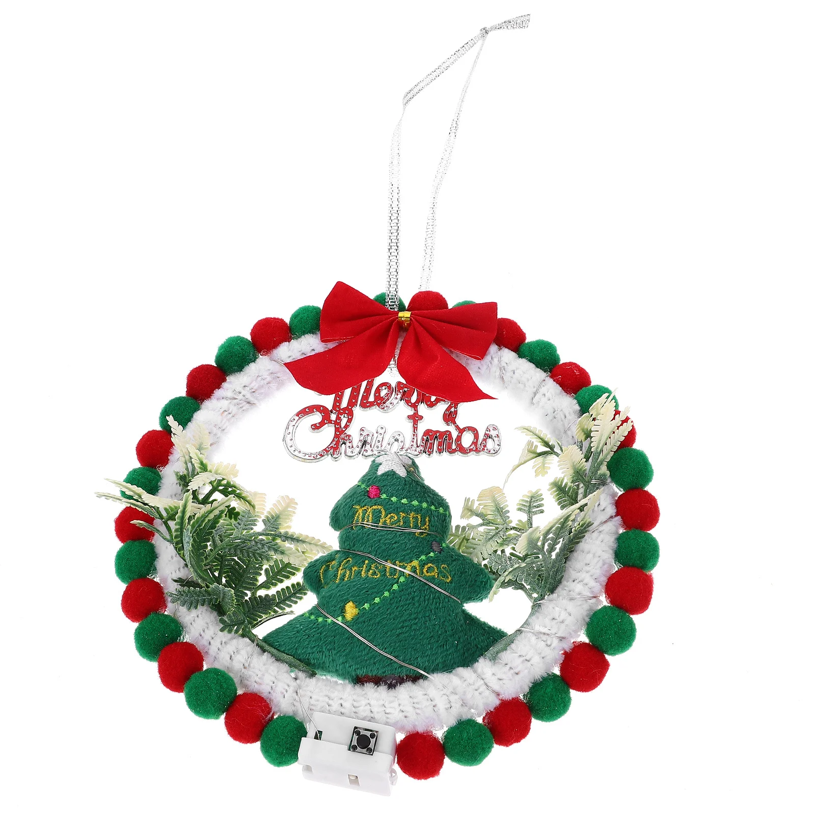 

1Set Christmas Wreath Pendant Versatile Decorations for Bedroom Sitting Room Party Plastic Material Xmas Hanging Wreath