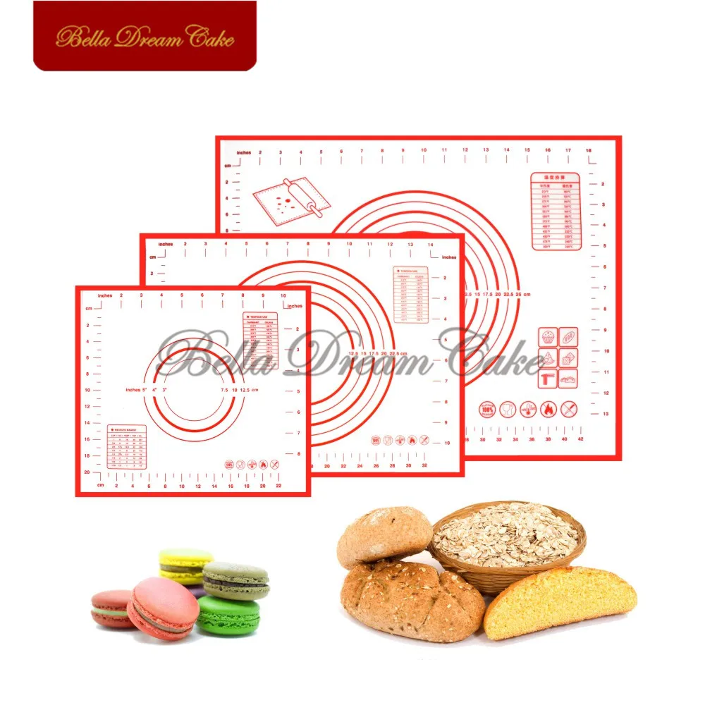 Silicone Baking Mat For Dough Rolling DIY Fondant Pizza Kneading Pad Pastry Cookies Oven Liner Sheet Cake Tools Kitchen Bakeware