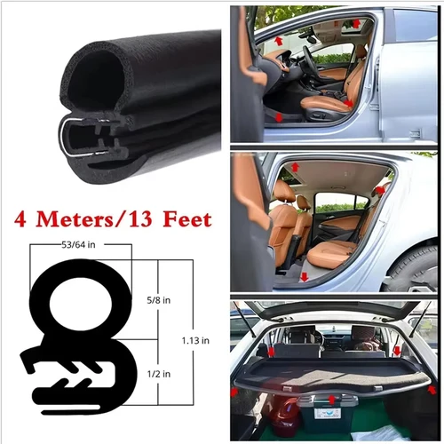 Imagen 1 del producto Junta de goma Universal para puerta de coche, burlete, cinturón de acero, burlete, insonorizado, Kit de sellado impermeable, tira de sello de goma