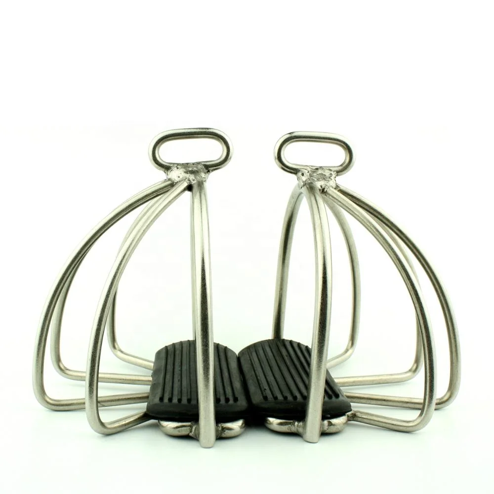 

Heavy-Duty Caged Stainless Steel Horse Safety Stirrups