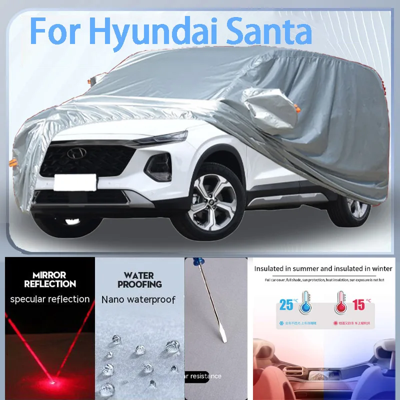 For Hyundai Santa Full Car cover with UV protection and Winter Insulation roles,Rainproof,Snowproof Ati-frost properties.