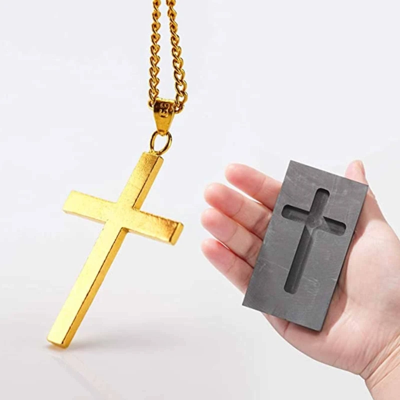 Silver Graphite Ingot Mold Cross-Crucible for Melting Casting Refining Scrap Precious-Metal Jewelry High  Dropship