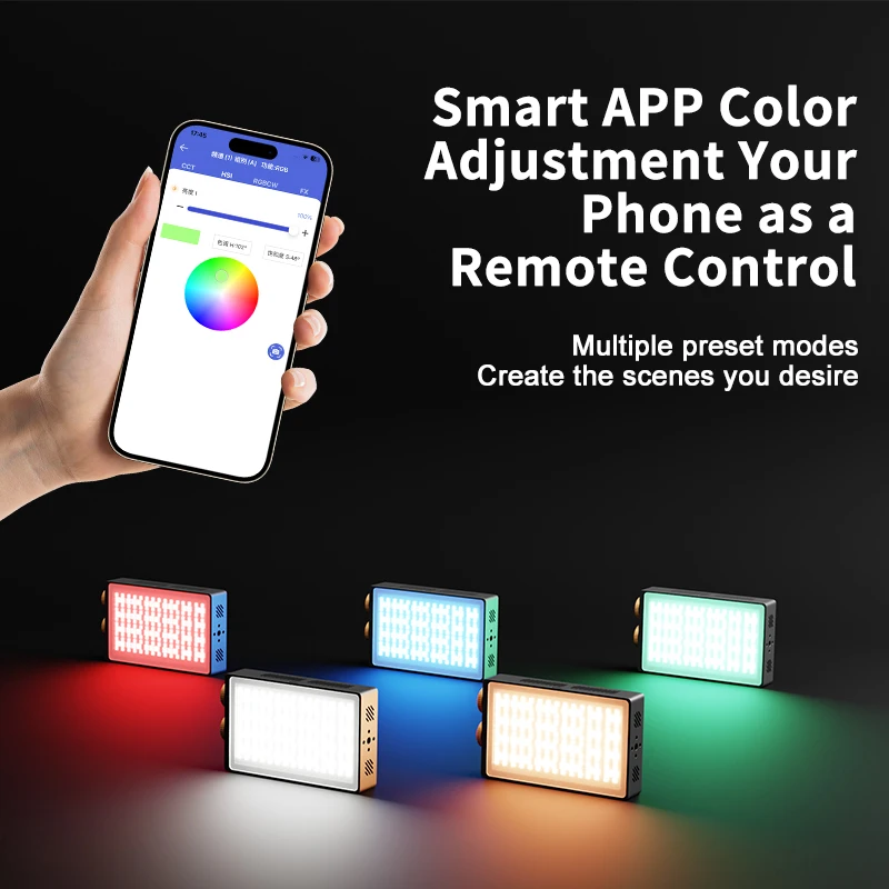 Sutefoto T15 RGB 비디오 라이트 풀 컬러 패널 라이트 5000mAh 디밍 가능 2800-10000K CRI 95+ 사진 스튜디오 램프 108 비즈 라이브 스트림