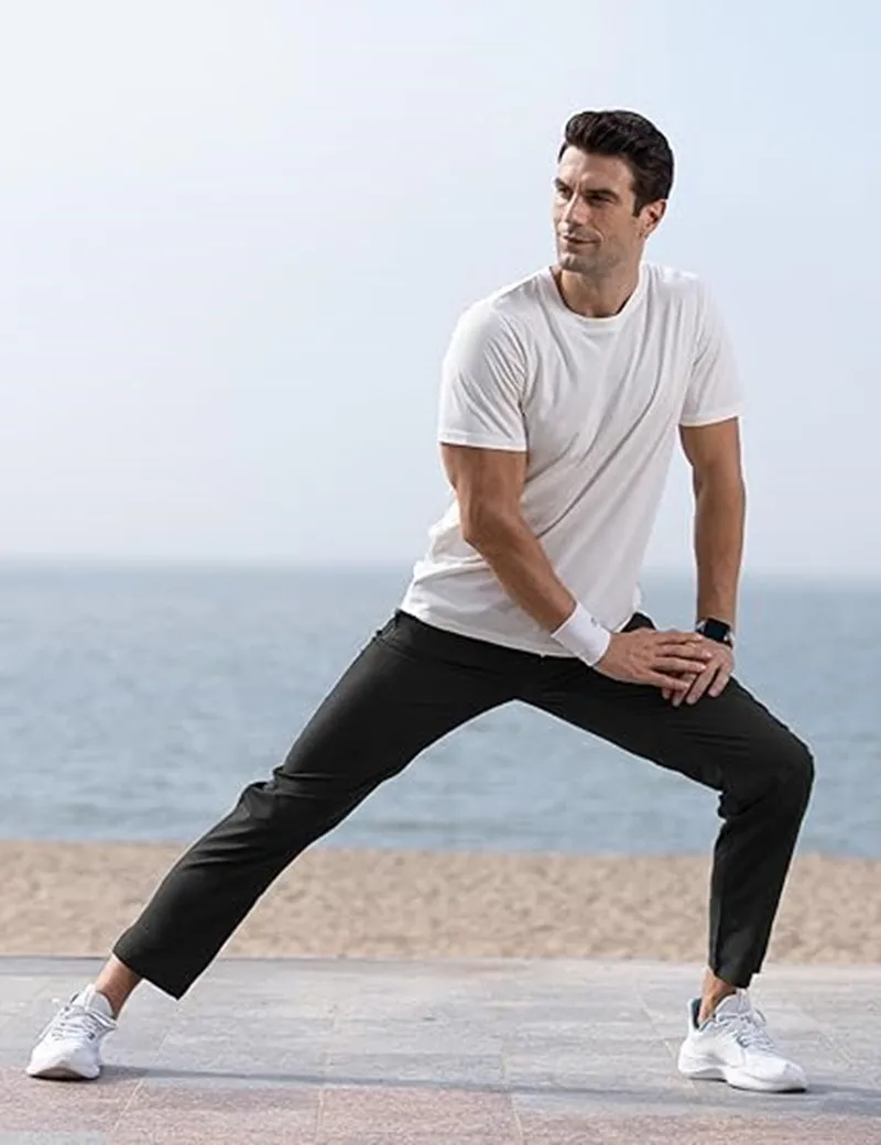 Herren Schnelltrocknende Leichte Sporthose Elastischer Bund Reißverschlusstaschen Atmungsaktive Freizeithose Für Laufen Fitness Wandern – Detail 2
