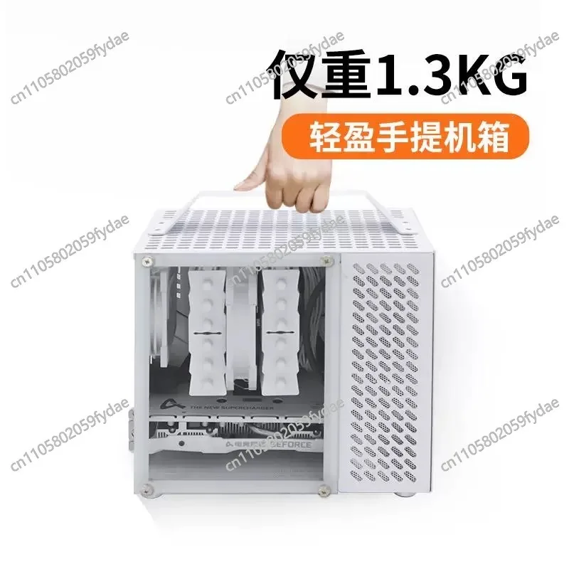 New U35 ITX Portable Side Transparent Desktop Computer  Power Supply Small All Aluminum Chassis Non K66