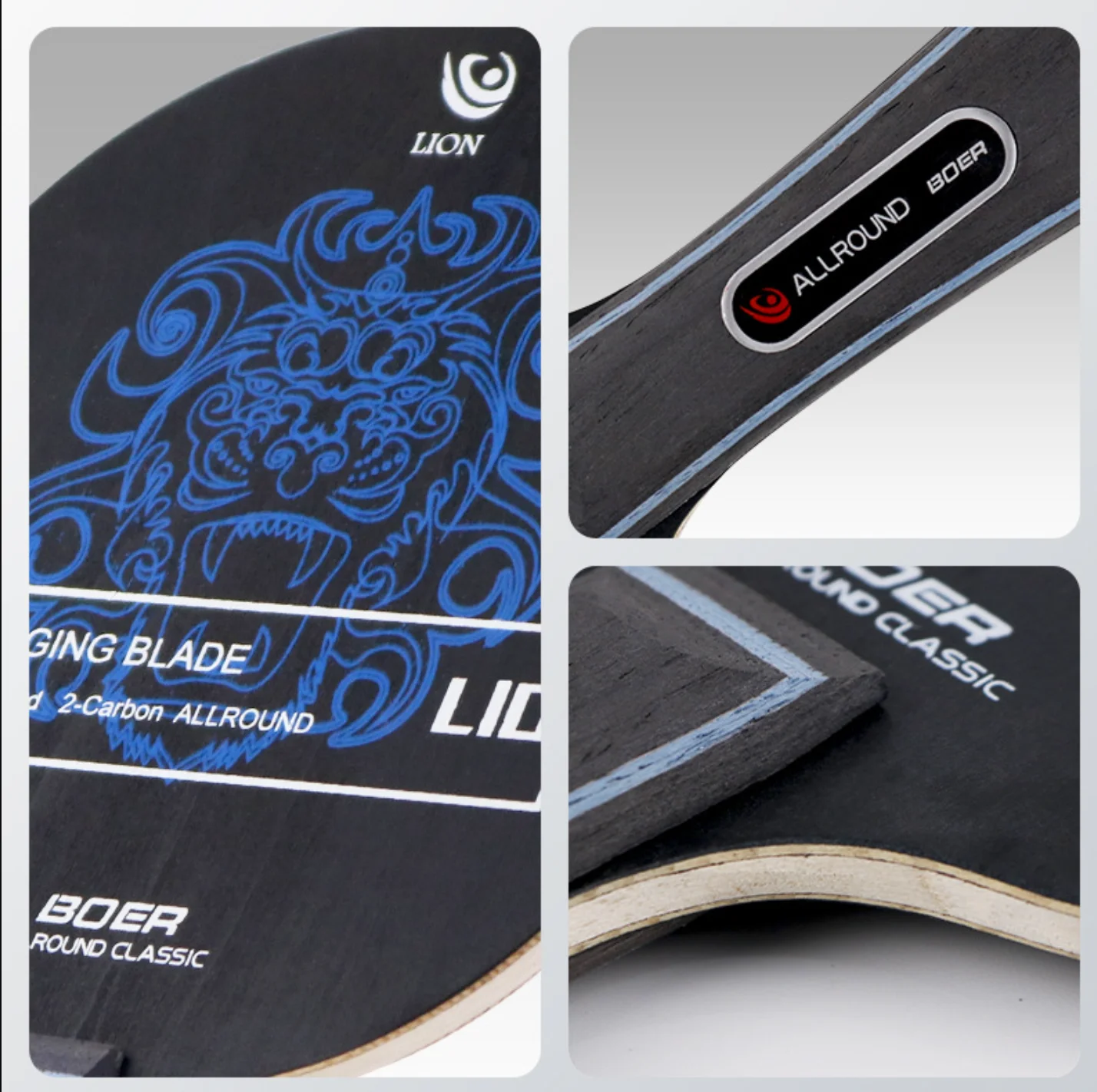 Boer Lion Table Tennis Blade FL 5+2 Wood Long Handle Ping Pong Blade Good for Attack with Fine Control