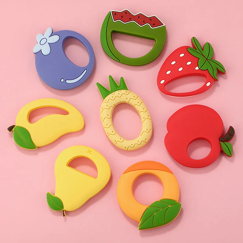 TYRY.HU 1Pc Baby Silicone Teether BPA Free Cartoon Frog Deer Teething Necklace Pendant Nursing Teeth Gift Baby Silicone Teether